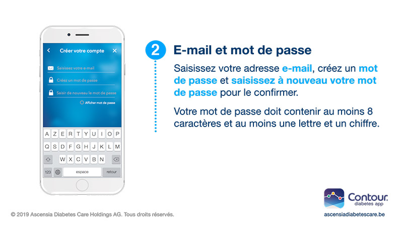 Saisissez votre date de naissance, votre adresse e-mail et votre mot de passe