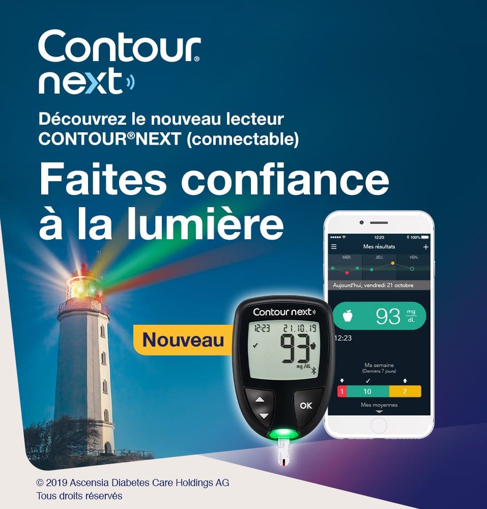 Le nouveau lecteur CONTOUR® NEXT.  Faites confiance à la lumière.